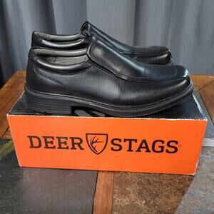 Deer Stags 902 Collection Wide Width Greenpoint Black Vega Loafer Dress Shoes